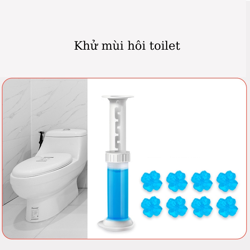 Gel khử trùng bồn cầu diệt khuẩn toilet, gel thơm nhà vệ sinh dạng thạch hình bông hoa đủ mùi