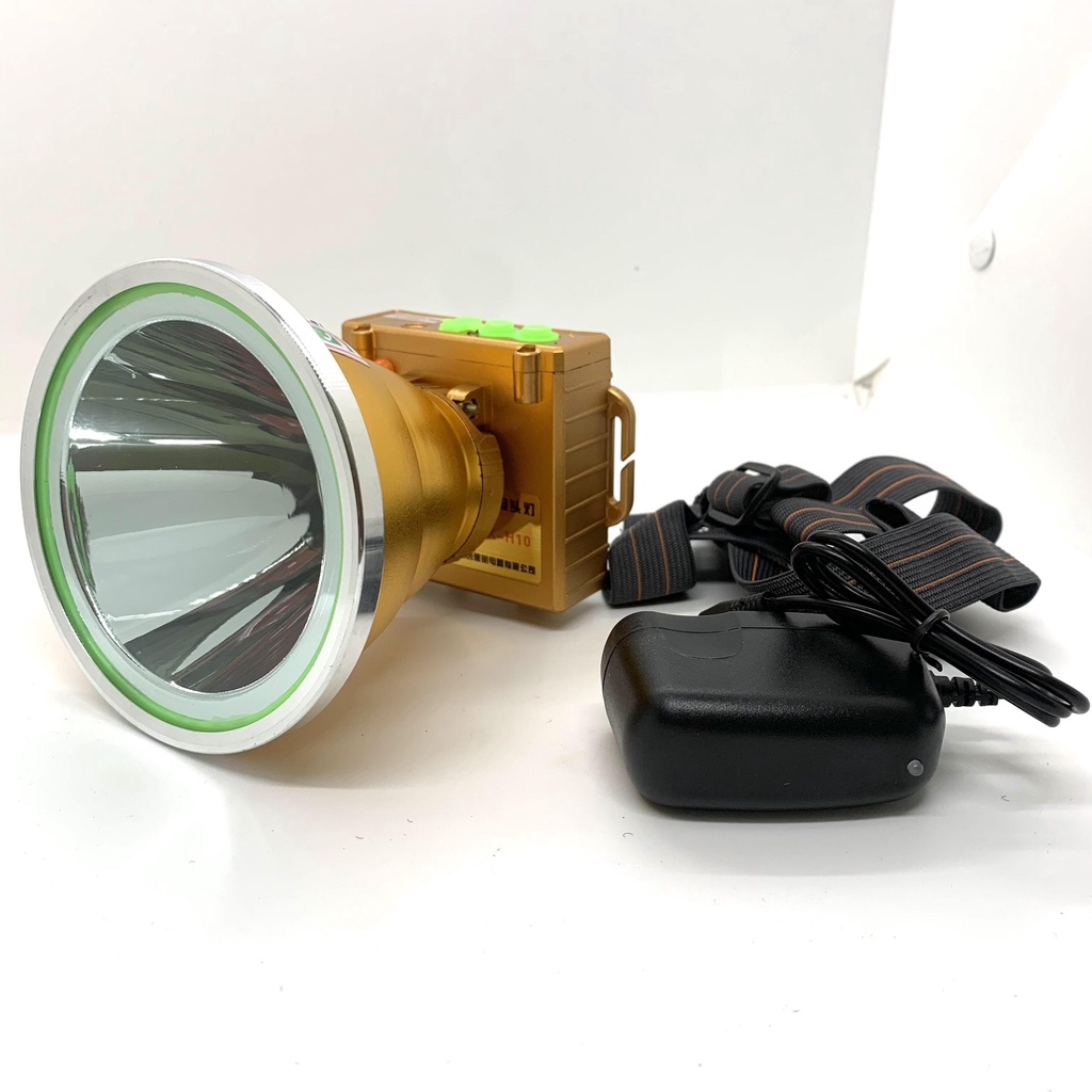 Đèn pin đội đầu siêu sáng, đèn đeo đầu GPX H10 có 2 công tắc phản quang chóa 10cm