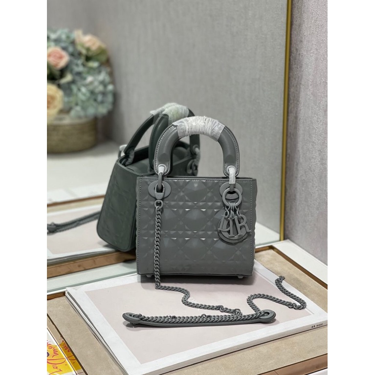 Túi dio.r vân 3 ô kim cương bản 2 quai Túi đi ô lady 3 ô hàng super full box size 17 - ZENI.STORE