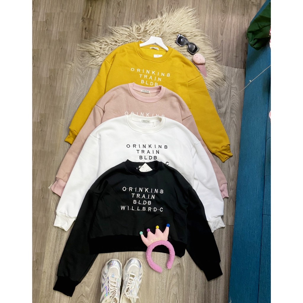 Áo croptop sweater nỉ ngoại cao cấp ulzzang cho nữ BIGSIZE ❤