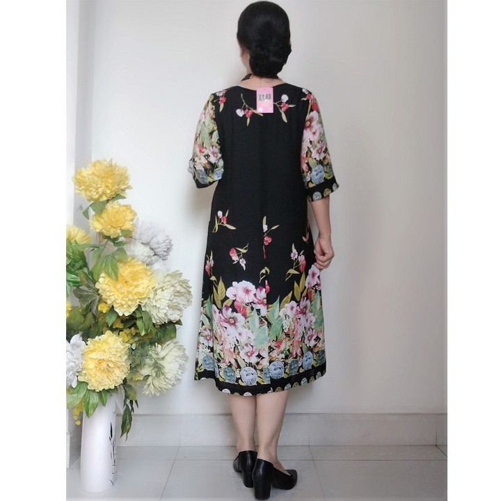 Váy Đầm Trung Niên - Voan Sang Trọng - Form A Rộng Che Bụng - Size 50Kg - 90Kg | BigBuy360 - bigbuy360.vn