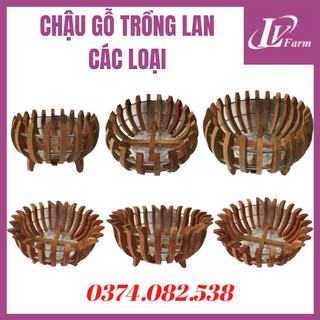 Chậu Gỗ Trồng Lan Các Loại F 25-30 cm - Hình Bí/Dáng Sen
