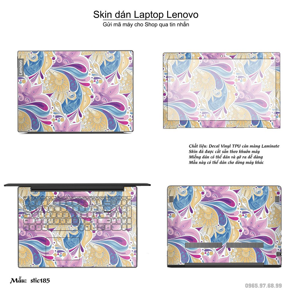 Skin dán Laptop Lenovo in hình Hoa văn sticker nhiều mẫu 31 (inbox mã máy cho Shop)