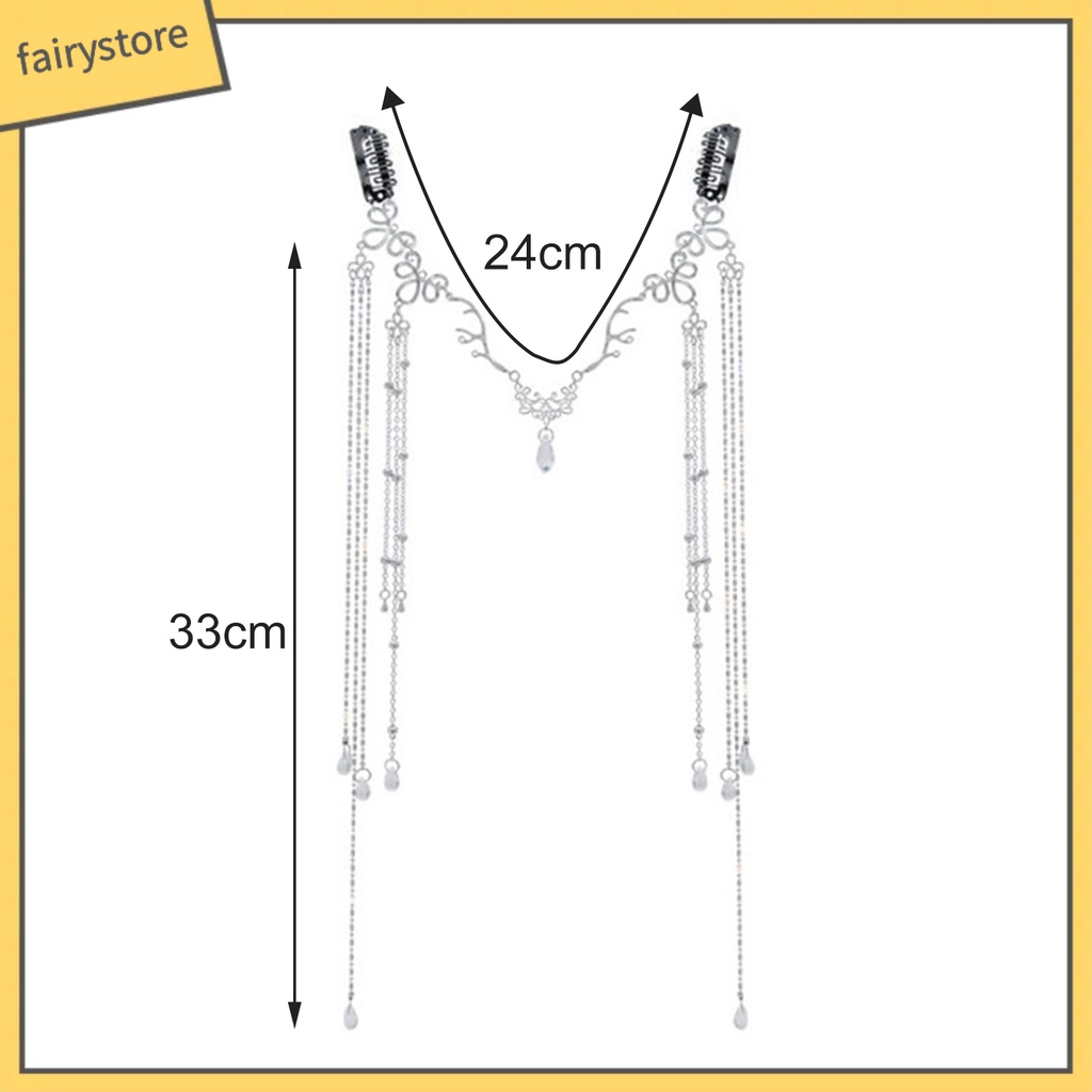 Chuỗi trang sức đeo trán tua rua dài đính đá thanh lịch