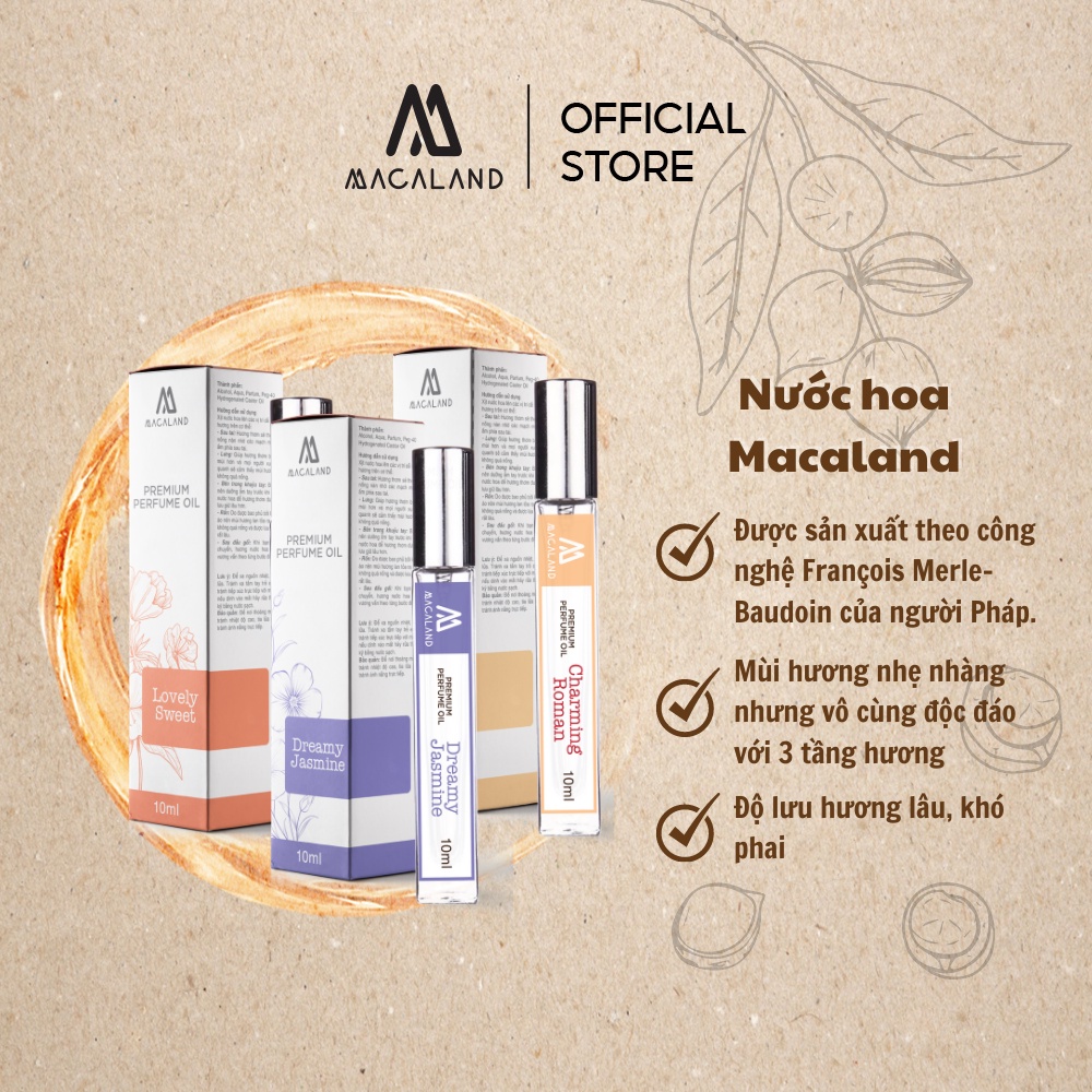 Nước hoa nữ chính hãng 10ml MACALAND phong cách tinh tế, quyến rũ và ngọt ngào