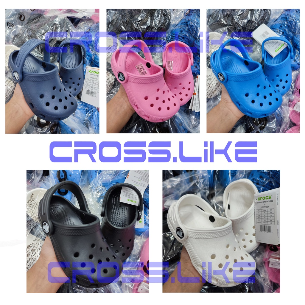 Sục nhựa cho bé, dép sục CROSS classic trẻ em, nhựa đúc nguyên khối có quai hậu, êm bền, tặng jibit siêu cute