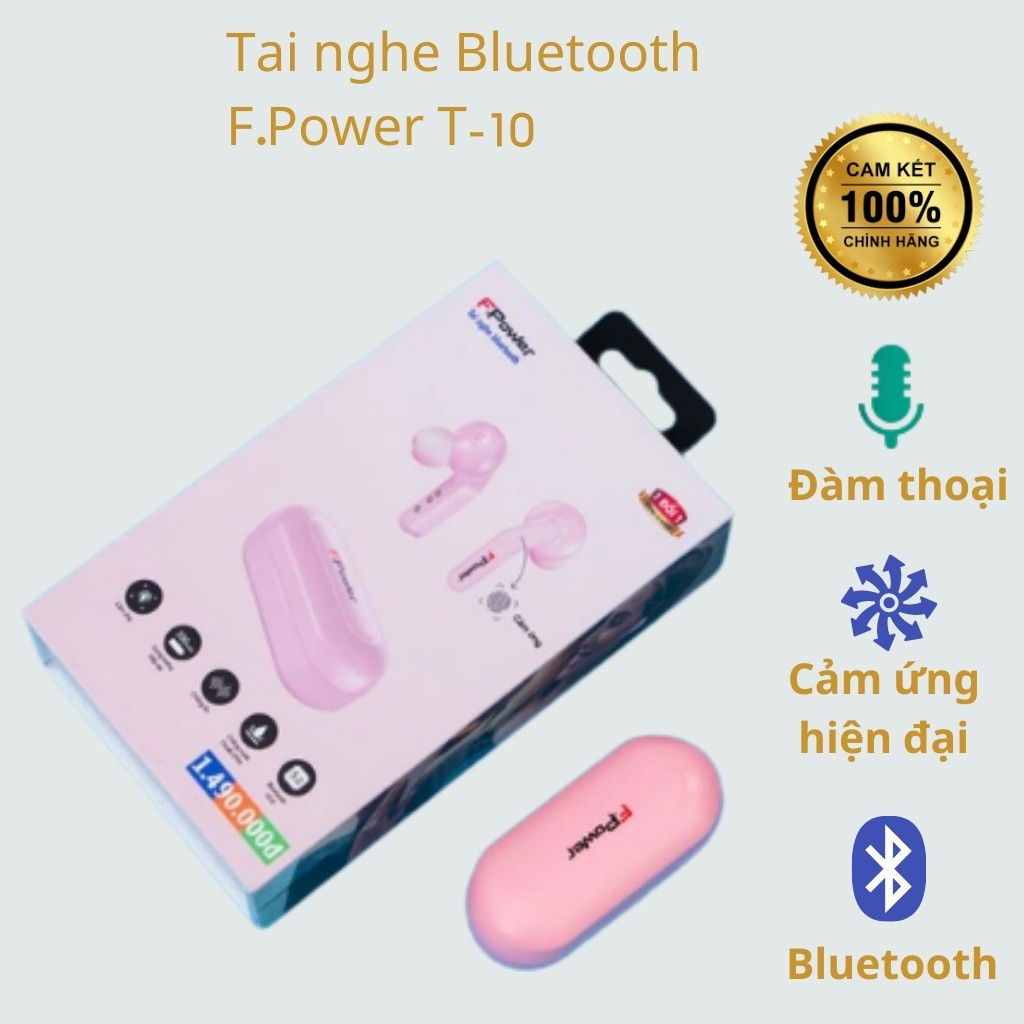 Tai nghe bluetooth nhét tai F.Power T-10, Đàm thoại, Hàng chính hãng