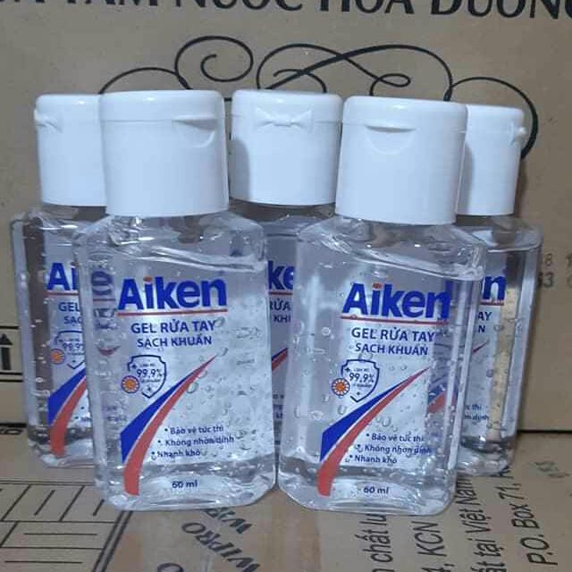 Gel rửa tay khô diệt khuẩn 99% Aiken bỏ túi 60ml