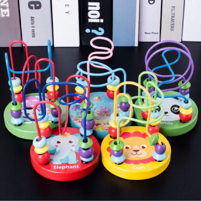 Đồ Chơi Luồn Hạt Mini Gỗ Cho Bé Luyện Khéo Tay Kiên Nhẫn