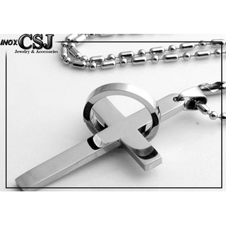 Mặt dây chuyền inox thánh giá lồng nhẫn md007 Pitaca