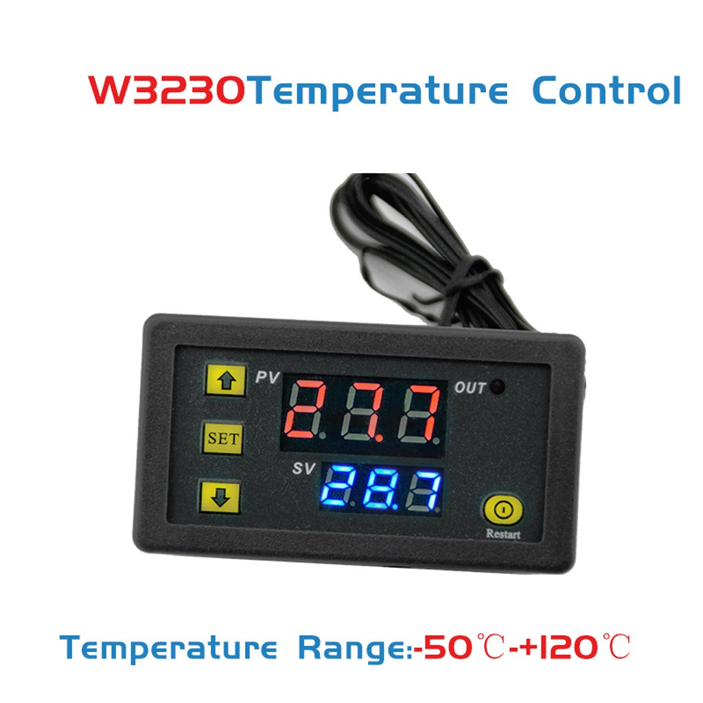 Bộ điều khiển nhiệt độ có cảm biến W3230 DC 12V 20A 50-120 ° C thông minh kèm hướng dẫn