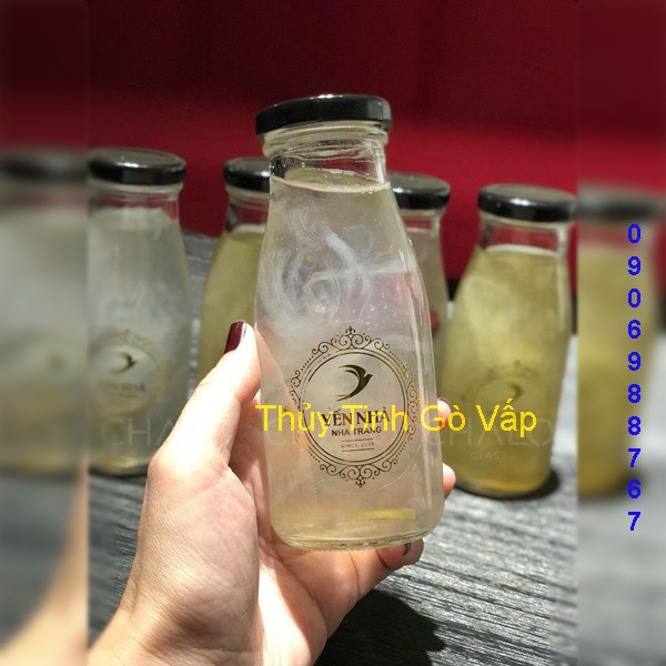 Bộ 2 chai thủy tinh nắp thiếc 300ml, đựng sữa, nước ép trái cây. | BigBuy360 - bigbuy360.vn