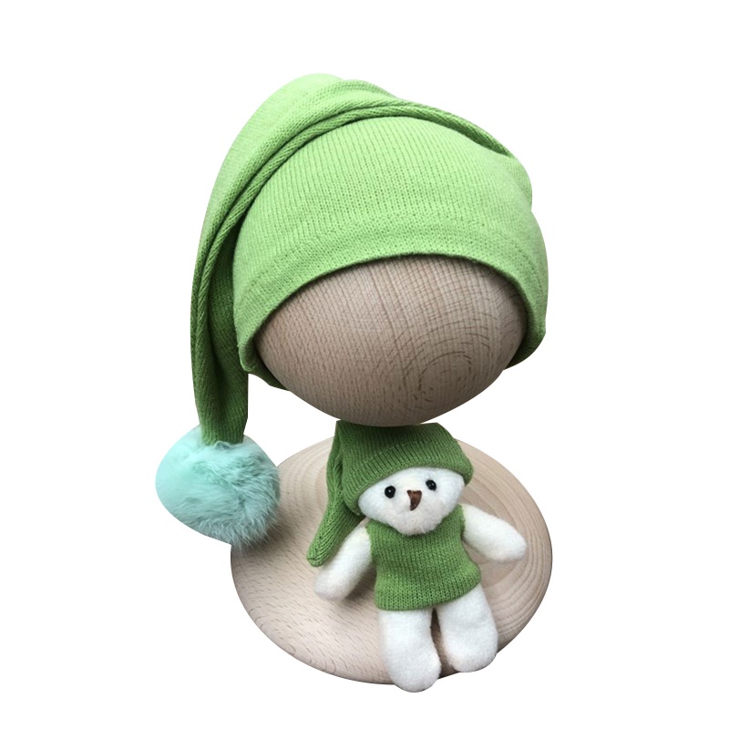 Set 3 Món Đồ Gồm Áo Liền Quần Tay Dài + Nón + Bóng Lông Cho Bé Sơ Sinh Chụp Ảnh