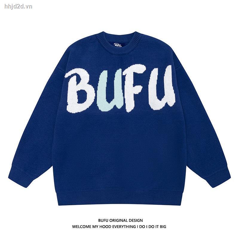 Áo sweater dệt kim dáng rộng thời trang thu đông cho nam nữ