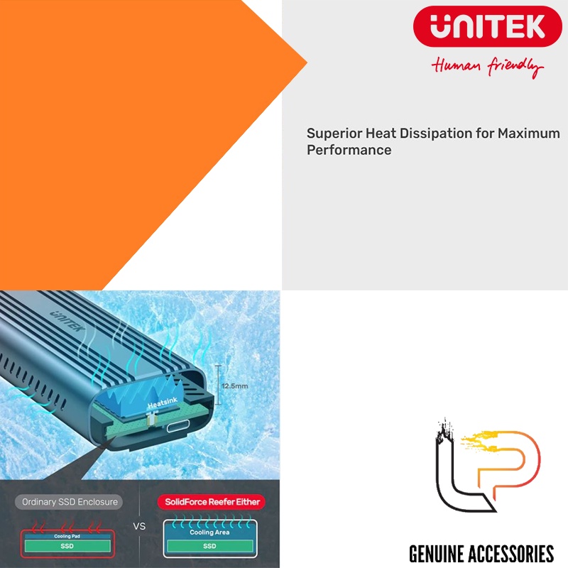 HỘP ĐỰNG Ổ CỨNG SSD TYPE-C 10GB RA CỔNG M2 PCLE/SATA ENCLOSURE S1225A UNITEK