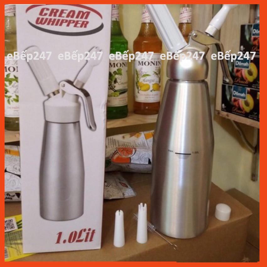 Bình xịt kem tươi Cream Whiper Mosa 0.5L, 1L hàng nhập khẩu chính hãng, chất liệu inox cao cấp siêu bền - eBếp247