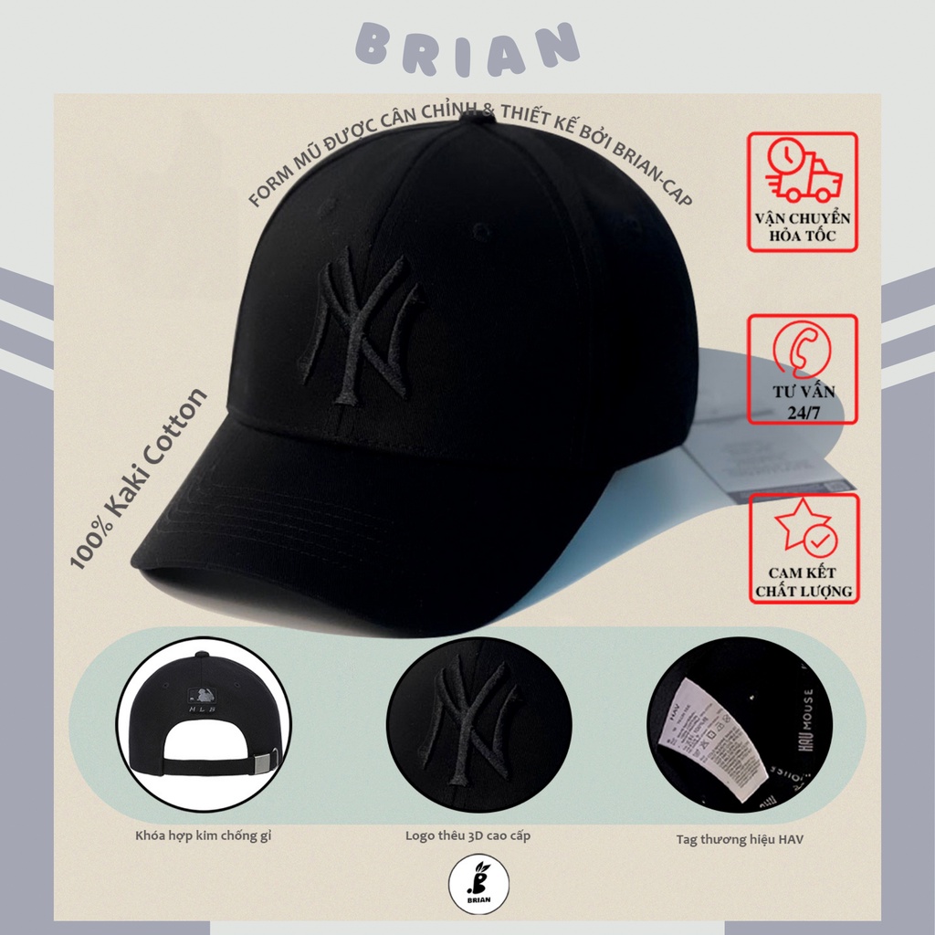 Mũ lưỡi trai NY đen, nón kết NY đen logo đen cao cấp, dành cho mọi lứa tuổi cả nam và nữ,Freesize kèm hộp của shop.