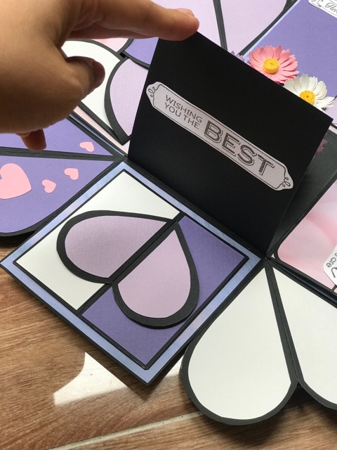 Hộp quà love box 10cm màu tím hoa cà