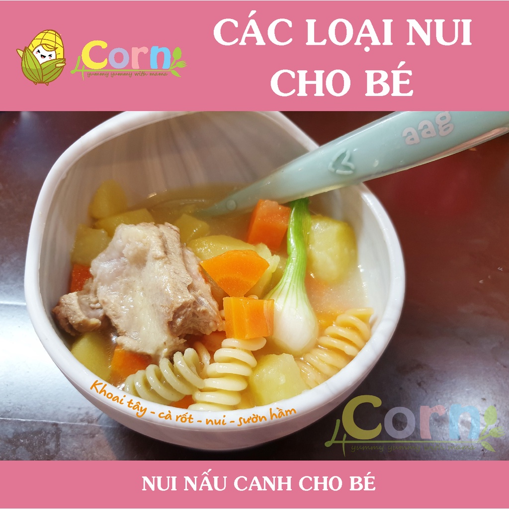 Các loại nui hữu cơ nhập khẩu chế biến ăn dặm -  Cho bé 7m+ [Túi zip 100g]