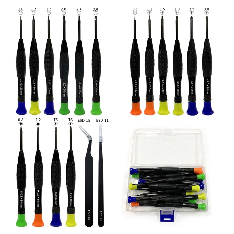 Bộ Tua Vít 18 Món Kèm Nhíp Sửa Chữa Kính Mát / Đồ Trang Sức Chuyên Dụng