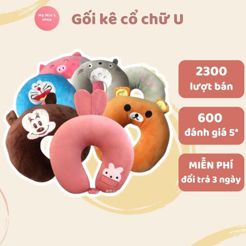 Gối cổ HT3602 chữ U có cúc bấm cho mẹ bầu dân văn phòng đi du lịch có nút bấm, gối kê cổ chất liệu bông êm ái