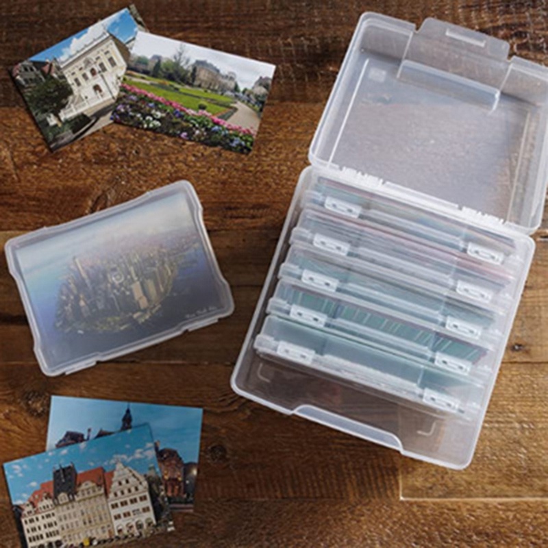 Hộp Nhựa Trong Suốt 5X7 inch Kèm 6 Khóa Cài Để Đựng Ảnh Tiện Dụng
