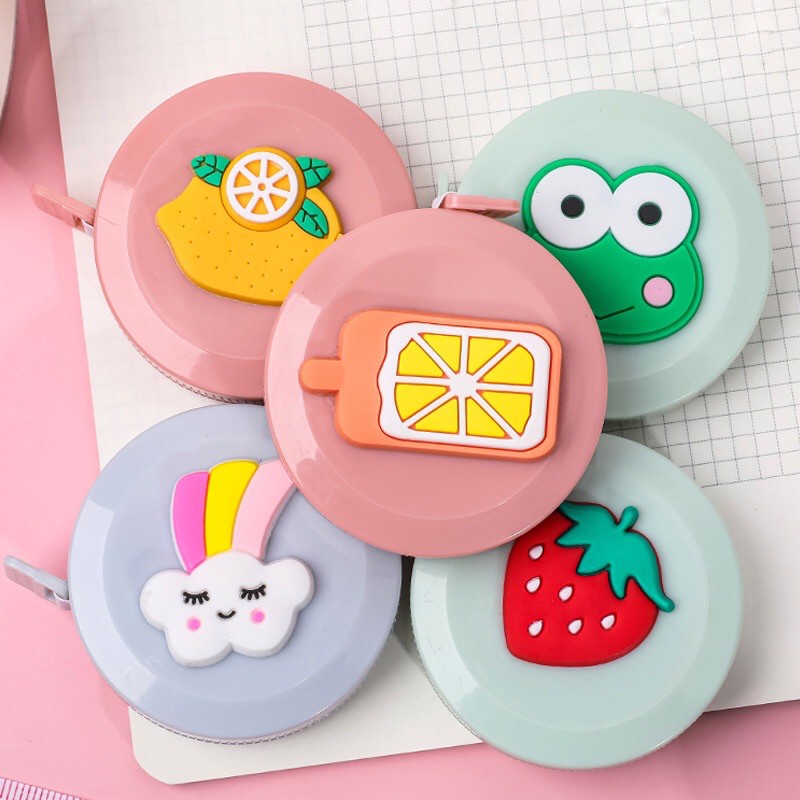 Thước dây mini tự cuộn 1.5m nhiều họa tiết cute