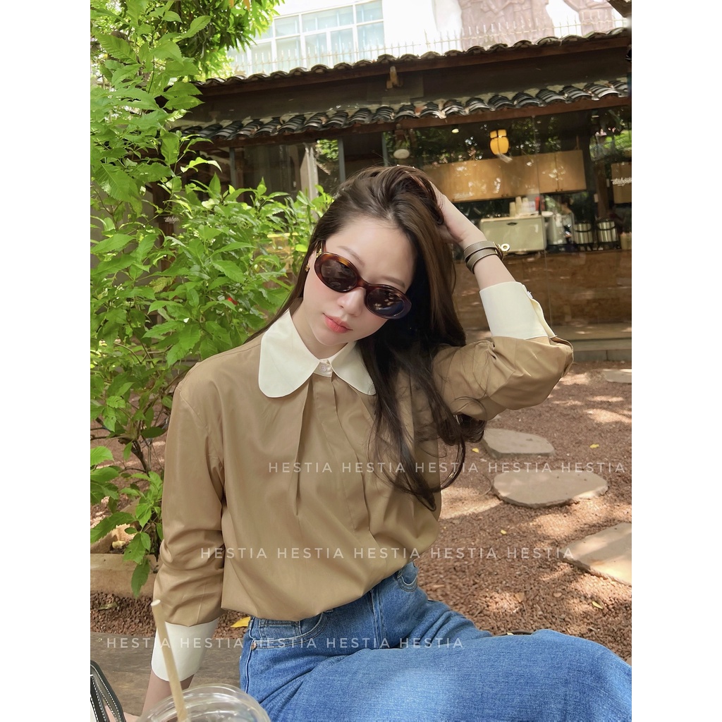 Áo Sơ mi Trơn 𝐀𝐑𝐈𝐀 cao cấp HESTIA đủ size, thiết kế sang trọng SM02