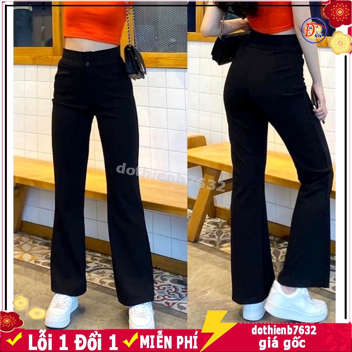Quần Suông Ống Rộng Loe Nhẹ  HÀNG THIẾT KẾ  cạp cao SIÊU HOT Culottes hai cúc KHÓA KEO TÂY CÔNG SỞ DỰ TIỆT