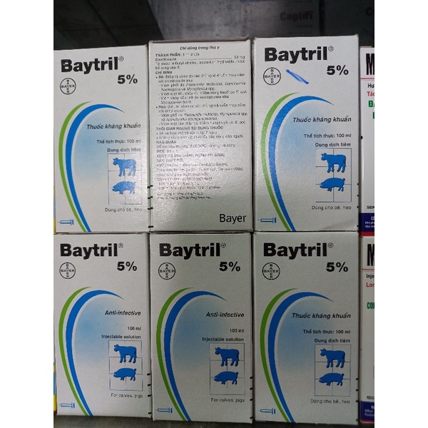 Baytril 5%, Xuất xứ Đưc,Chai 100cc, Chuyên Dùng Cho Heo,Bò,Gà