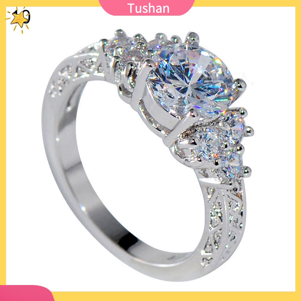 Nhẫn đính đá zirconia giả thời trang sang trọng cho nữ dự tiệc