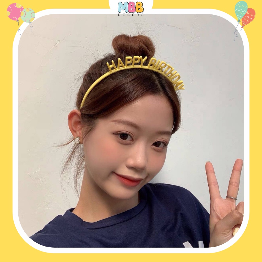 [TPHCM] Cài Tóc Chữ HAPPY BIRHTDAY Nhiều Màu Sắc, Bờm Tóc Sinh Nhật, Cài Nhựa hoặc Có Đính Đá Dành Cho Nữ