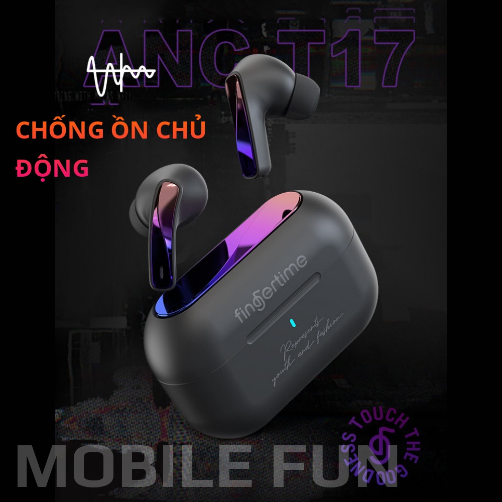 Tai nghe chống ồn chủ động ANC T17 chính hãng Fingertime, tích hợp công nghệ xuyên âm phù hợp nghe nhạc chơi game