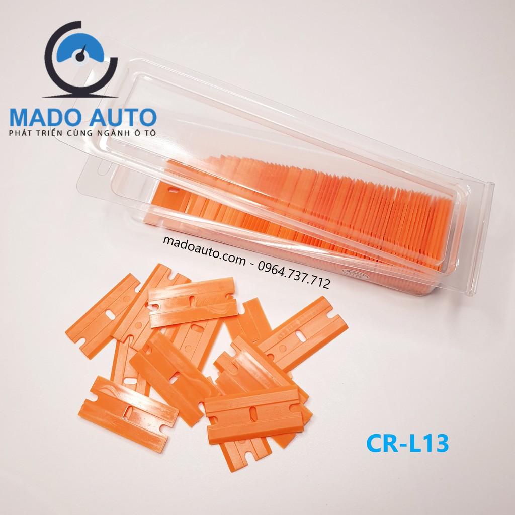 Lưỡi thay thế của dụng cụ cạo keo phim cách nhiệt cũ cho xe ô tô bằng nhựa (1 cái) - Plastic Razor Blades