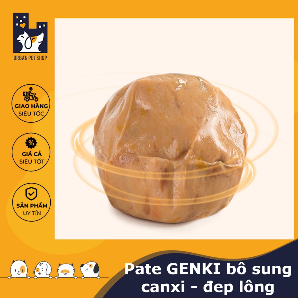 𝗨𝗥𝗕𝗔𝗡_𝗚𝗘𝗡𝗞𝗜_Pate cho chó bổ sung canxi, giúp lông bóng mượt_Mùi vị thơm ngon
