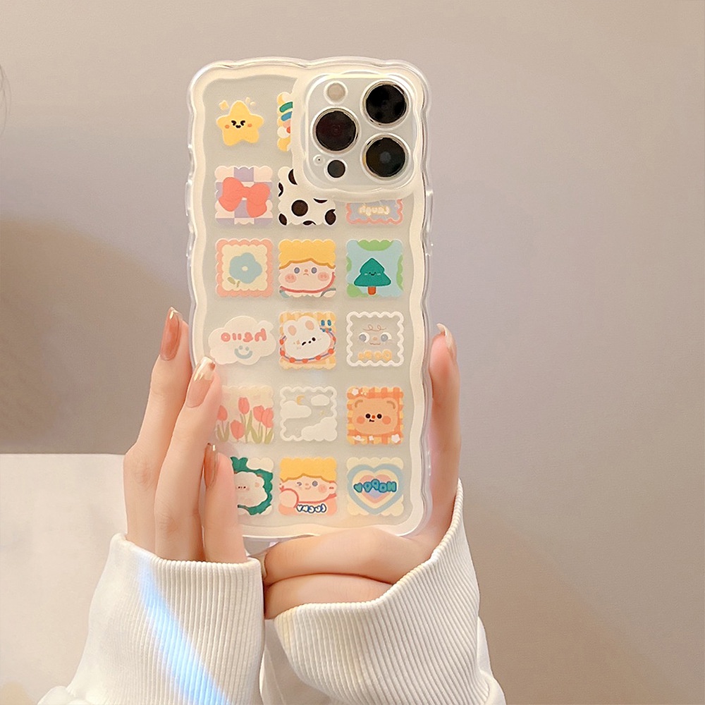 Ốp Lưng Iphone Cạnh Viền Sóng Sticker Dễ Thương 12/12pro/12promax/13/13pro/13promax/11/11promax/7plus/8plus/x/xs/xsmax