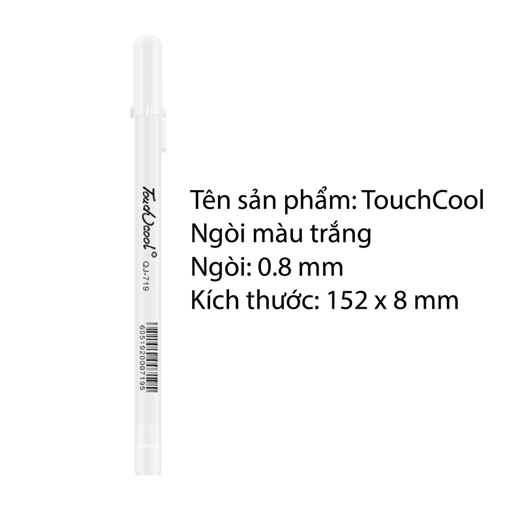 Bút gel trắng touchcool ngòi 0.8 mm