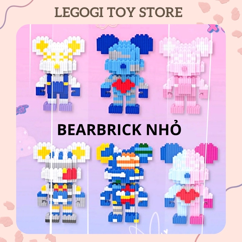 Đồ chơi lắp ráp BEARBRICK SIZE NHỎ gạch răng cưa xếp hình mô hình LEGOGI