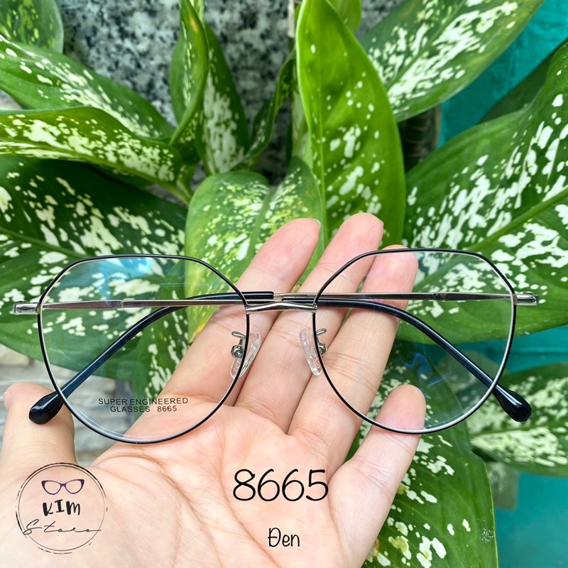 (TẶNG HỘP)Gọng kính cận kim loại có độ sẵn cắt theo yêu cầu Gọng tròn thời trang Nam Nữ