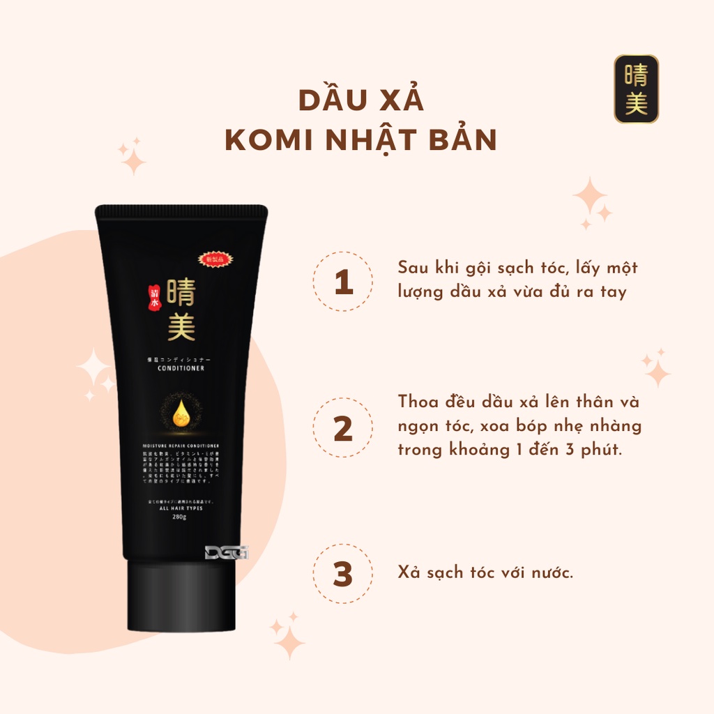 Dầu xả Komi Argan  Nhật Bản, Giữ màu tóc nhuộm, Phục hồi hư tổn