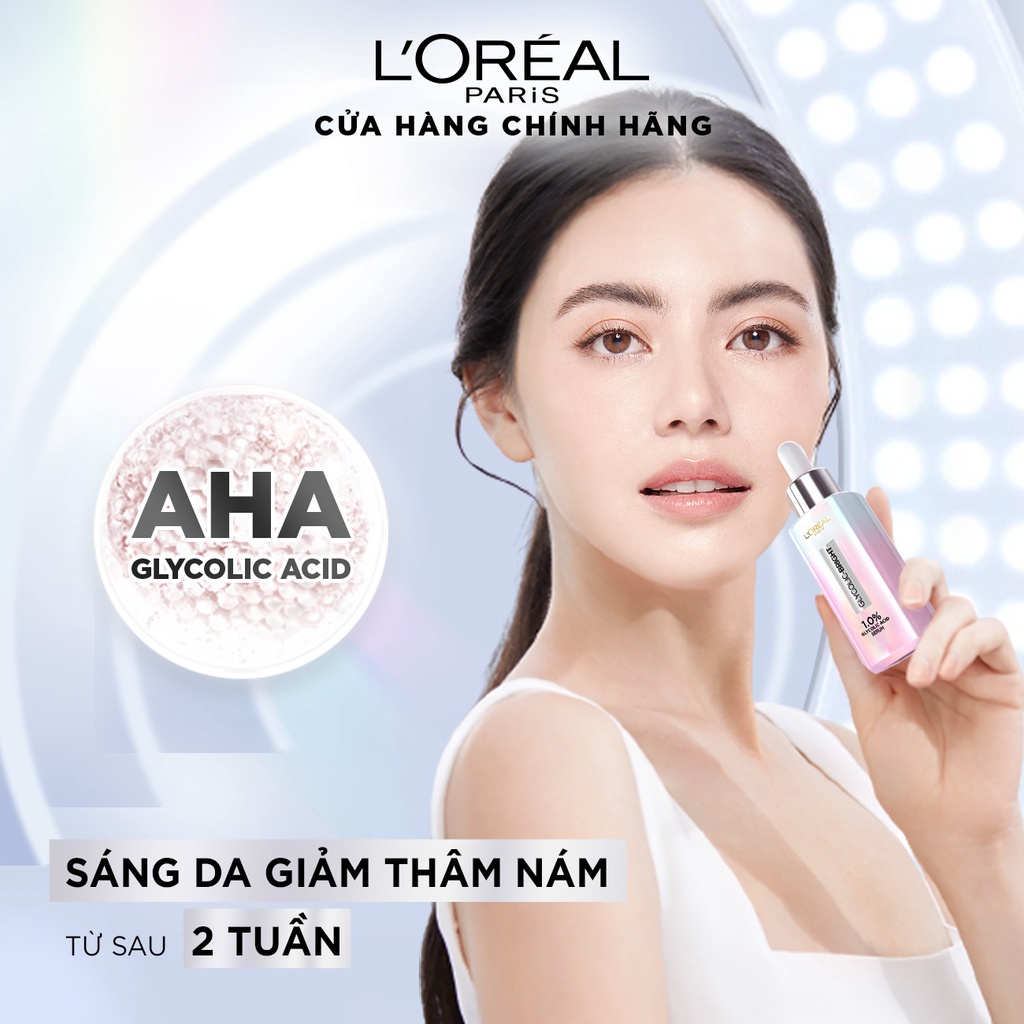 Serum dưỡng sáng mờ thâm nám L'Oreal Paris Glycolic Bright 1.0% Glycolic Acid  30ml