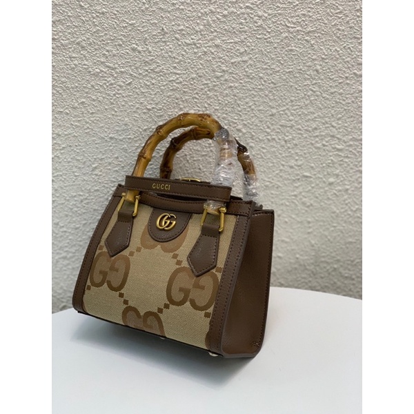 Túi xách nữ Gucci GC Diana Mini size 20 da thật cao cấp logo bản to tay cầm gỗ cao cấp