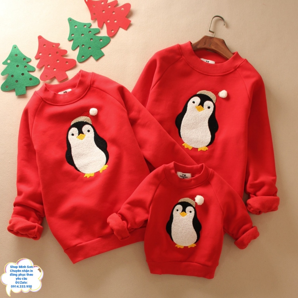 🐧♥️🐧VIDEO ÁO NỈ GIA ĐÌNH CHIM CÁNH CỤT, ÔNG GIÀ NOEL, NGƯỜI TUYẾT, MERRY CRISTMAS,  ÁO NỈ ĐÔI  LOẠI 1 ĐỦ MÀU ĐỦ SIZE