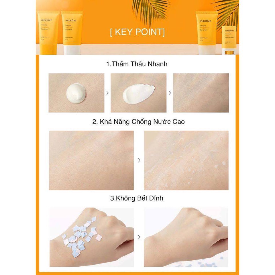 Kem chống nắng lâu trôi làm sáng da innisfree Intensive Triple Care Sunscreen SPF50+ Pa++++ 50ml ECOTITT KCN05