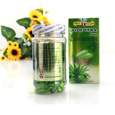 Aloe Vera Green – Viên uống lô hội giúp dưỡng da, giữ ẩm da, ngăn ngừa lão hóa (lọ 60 viên)