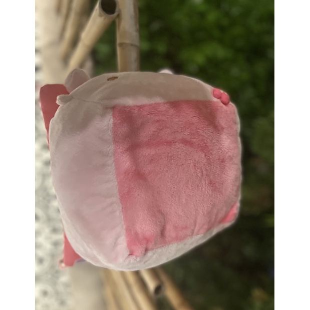 Gấu bông miếng đậu phụ đáng yêu màu hồng ngồi thảm 35-40cm