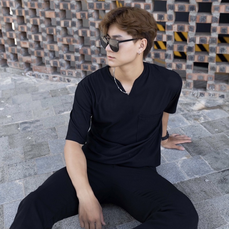 Áo Thun Gân Sọc 3 Màu Premium Unisex Nam Nữ Chất Vải Cao Cấp Mr Smile 99 Shop