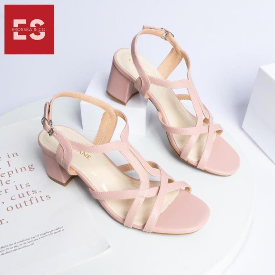 Carl & Ane - Giày sandal phối dây thời trang nữ mũi vuông gót cao 5cm màu đen _ CS002 -cwj24 : 🌸 . "