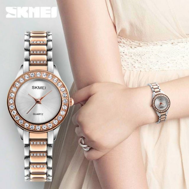 (Thanh lý 199k--&gt; 160k) Đồng Hồ Nữ SKMEI 1262 Viền Đá Chính Hãng