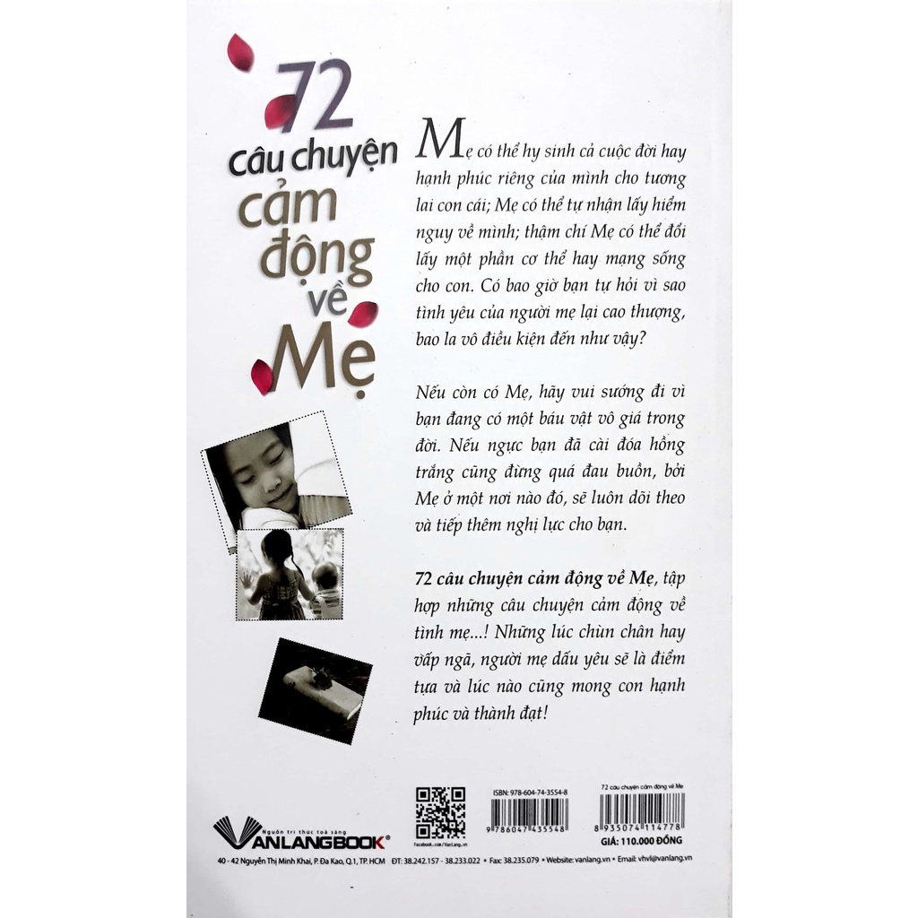 Sách - 72 Câu Chuyện Cảm Động Về Mẹ (Trương Hiểu Phong, Lâm Thanh Huyền - Văn Lang)